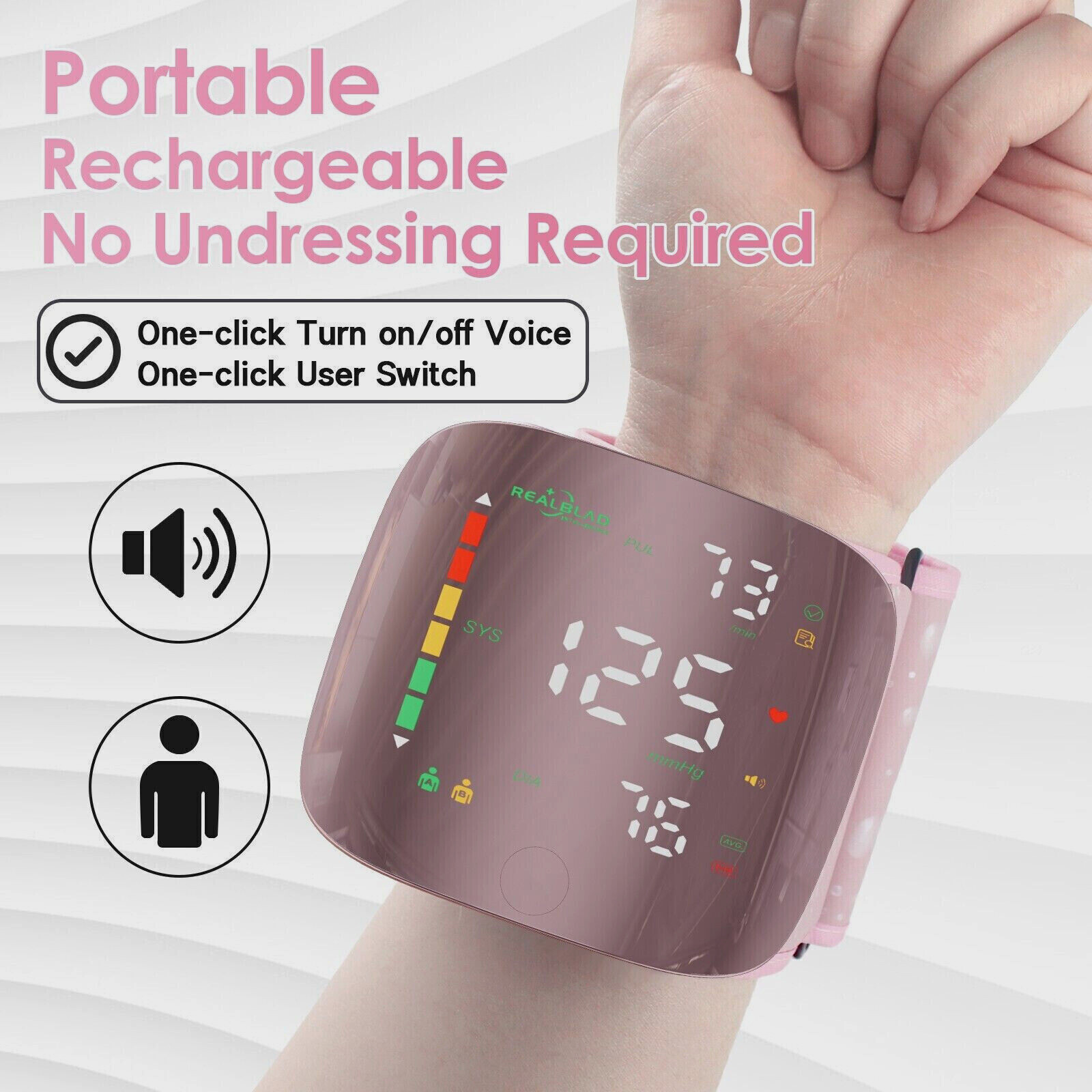 LED Digital Wrist Blood Pressure Monitor BP Cuff Gauge Test Machine