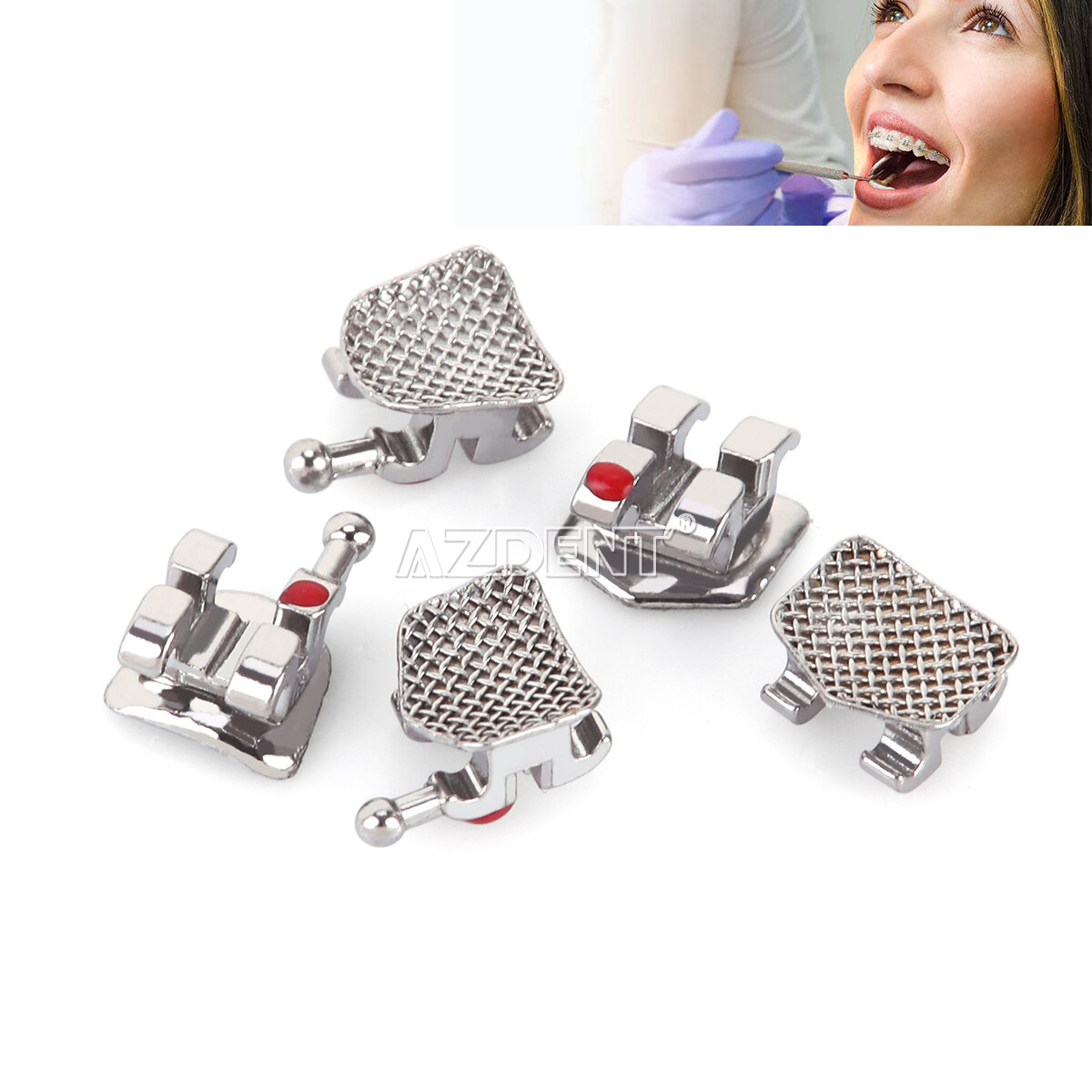50X Dental Orthodontic Brackets Braces Mini Standard Roth MBT .018 .022 AZDENT