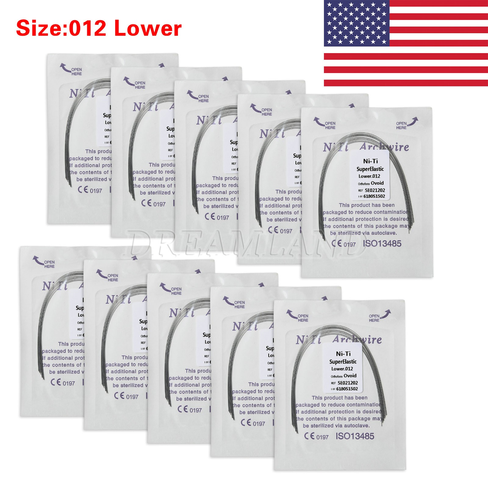 10pack Dental Ortho Arch Wire Round Niti Super Elastic oval/ovoid Upper/Lower