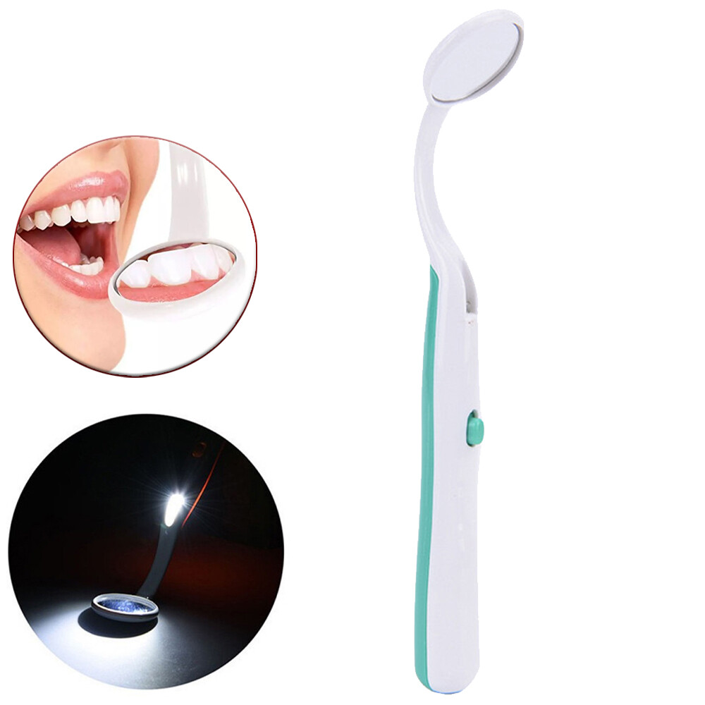 Dental Mirror with Light Tool LED Lighted Teeth Inspection Mirror anti Fog GREEN