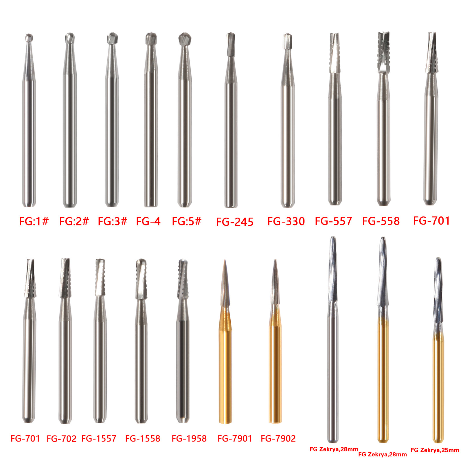 Dental FG Carbide Burs Tungsten Steel Bur Drill for High fast Speed Handpiece