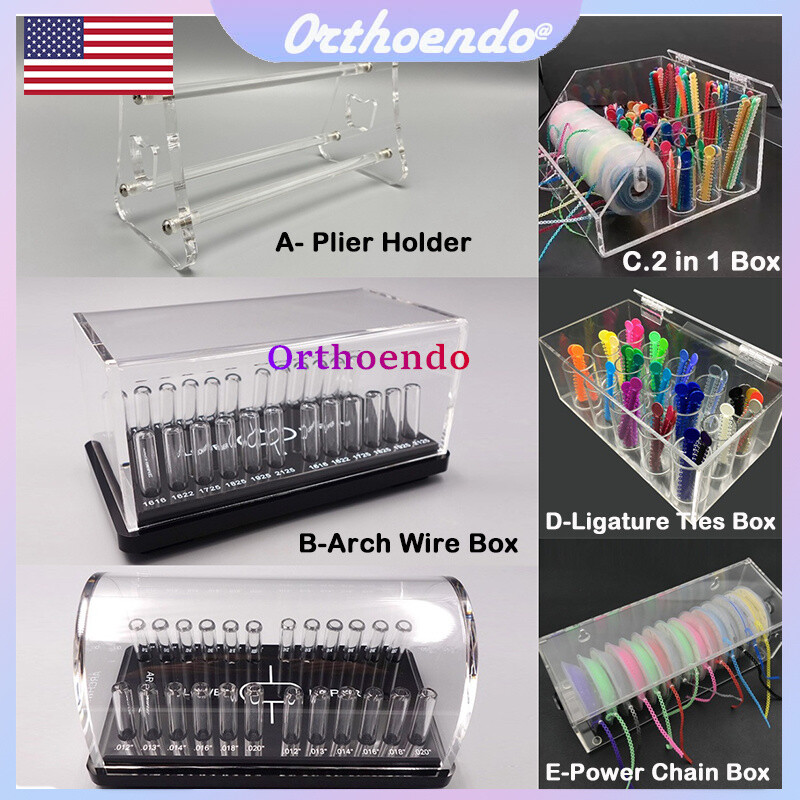 Dental Ortho Acrylic Power Chain/Ligature Ties/Plier Stand/Arch Wire Storage Box