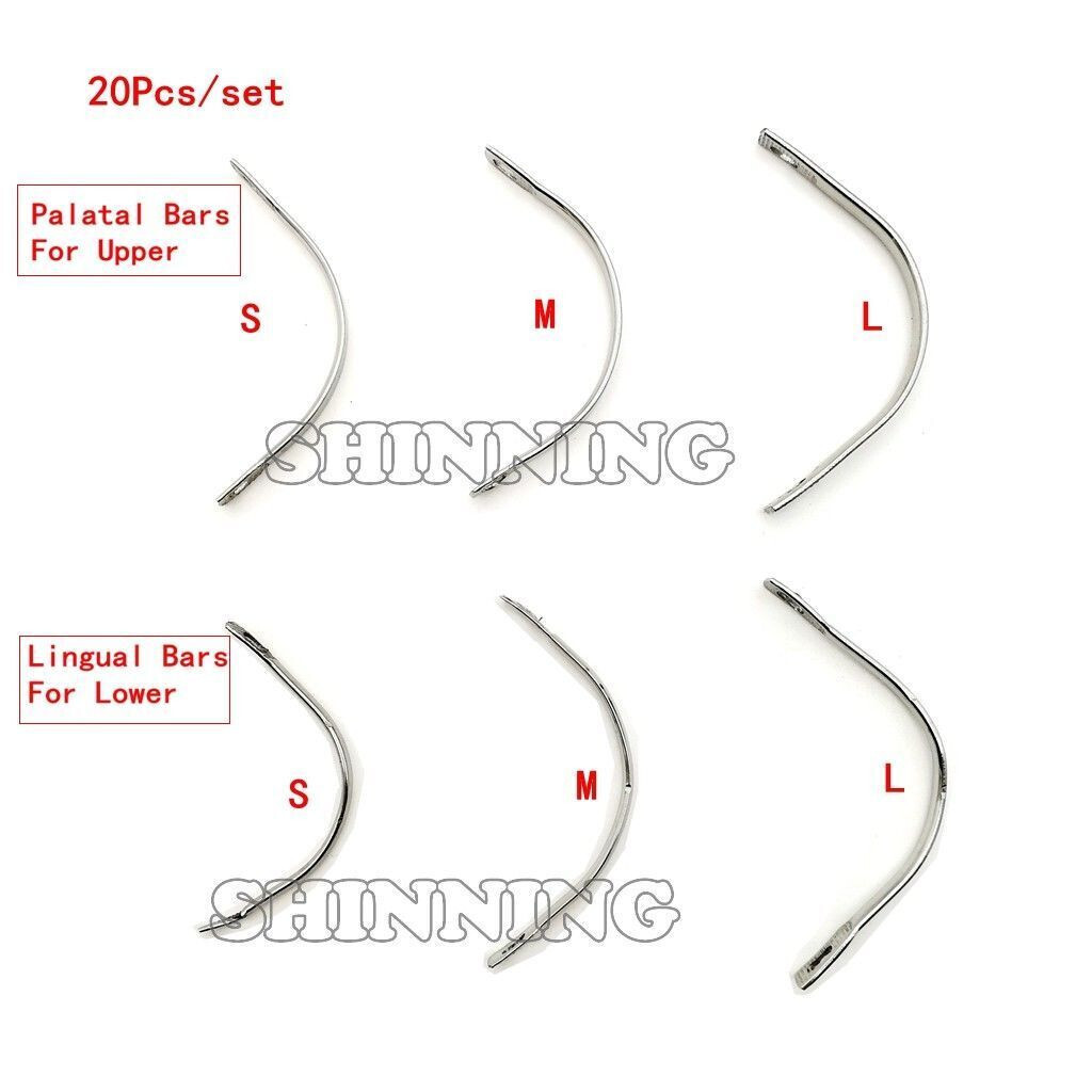 3 Packs/60Pcs Dental Lingual Bars Lower/Upper In Large Middle Small Instruments