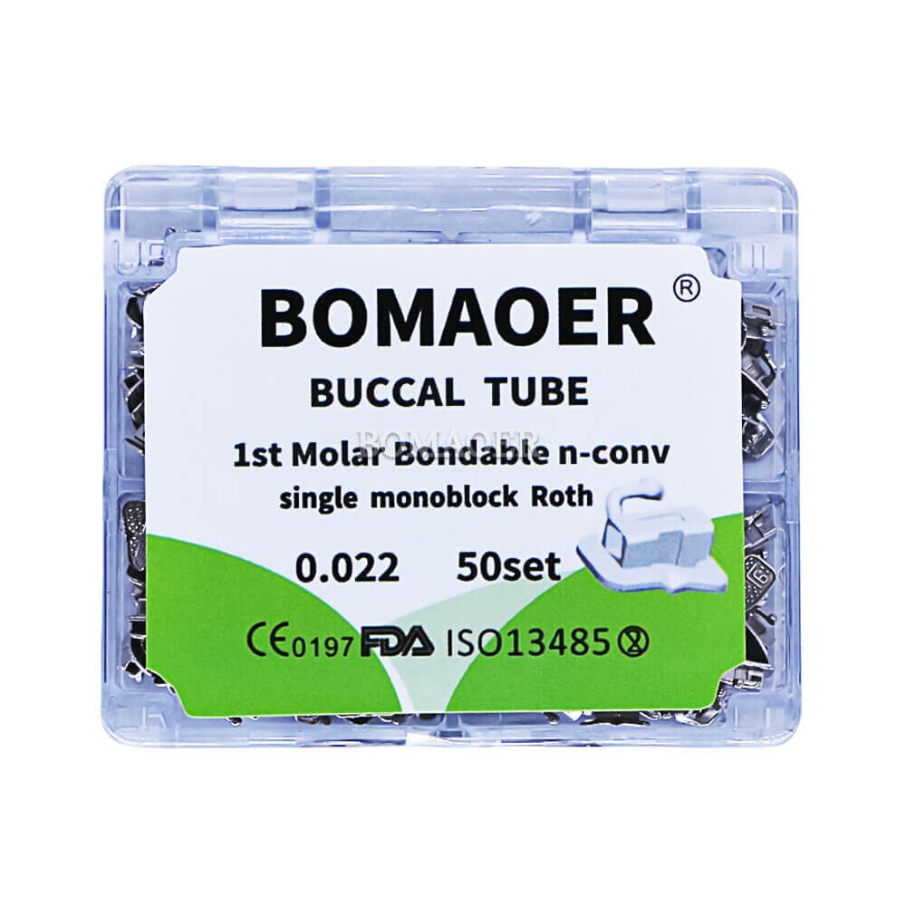 Dental orthodontic BOMAOER 1st molar Monoblock buccal tube roth 0.022 50 sets