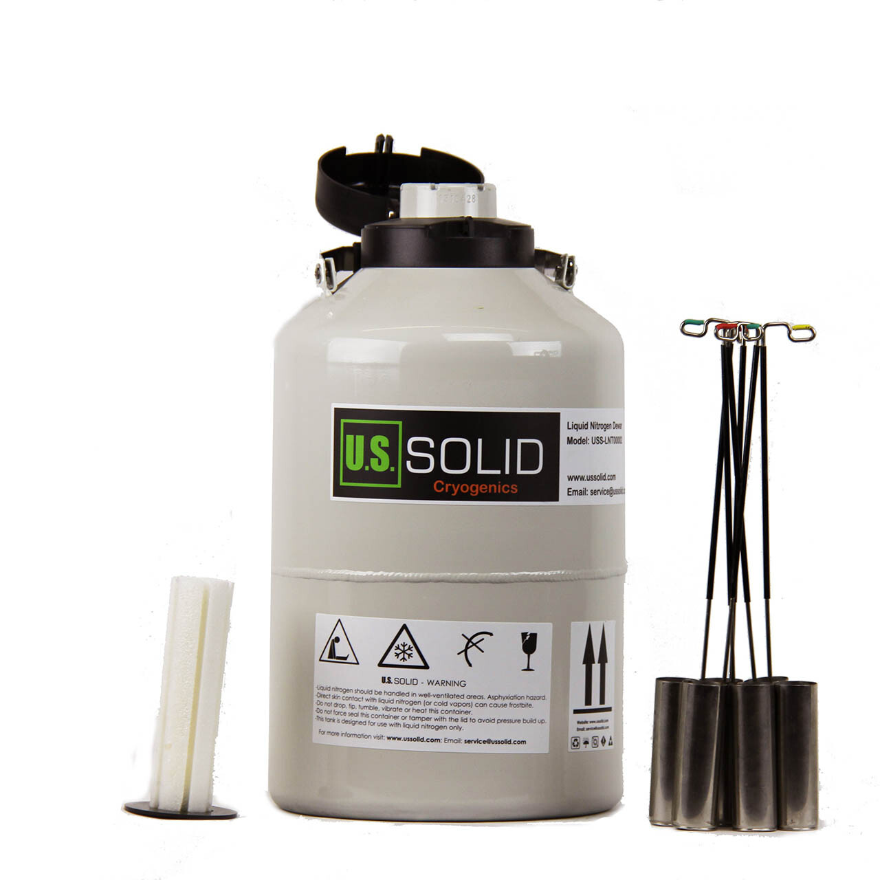 U.S. Solid Liquid Nitrogen Tank LN2 Storage Container Dewar, 3L/6L/10L/20L/30L