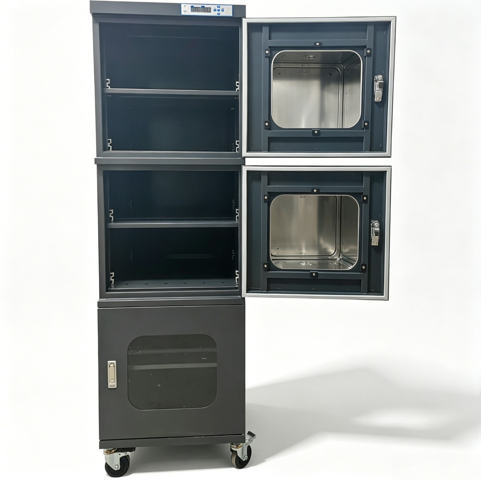 192.3Gal/728L Industrial Low Humidity Electronic Dry Cabinet 1-10%RH 3-Door 110V