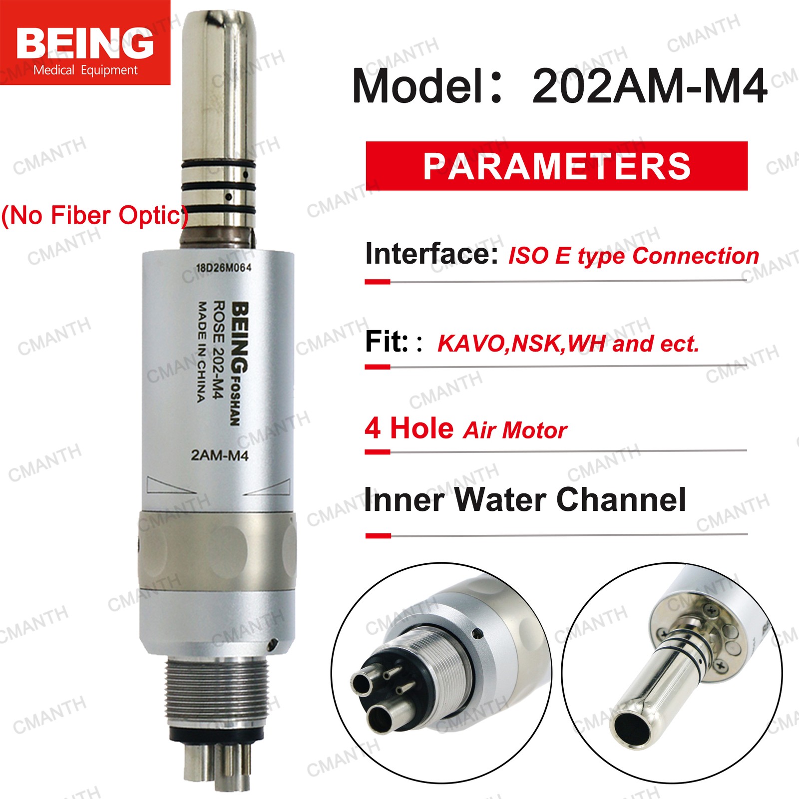 BEING Dental Low Speed Air Motor Fiber Optic Handpiece 2/4/6Hole E type KAVO NSK