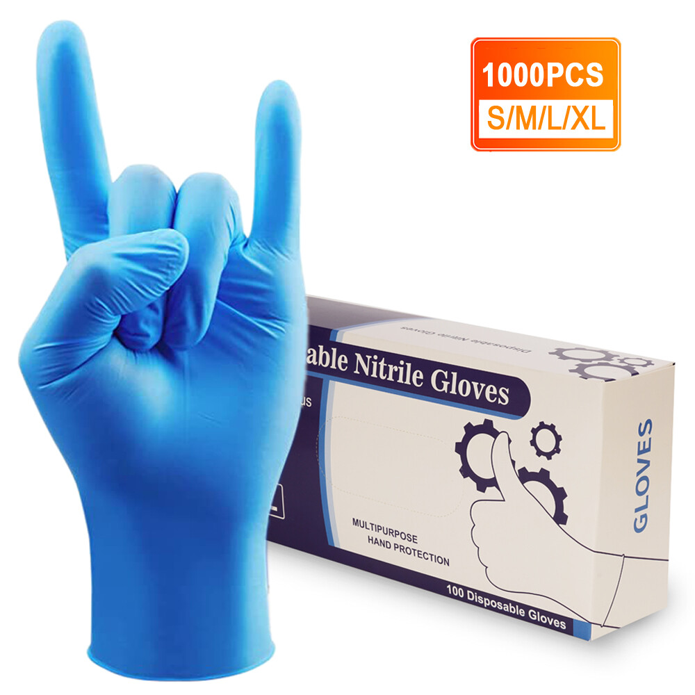 2000pcs Non-Latex Nitrile Gloves Powder Free Thicken 4 mil M/L Durable Rubber US