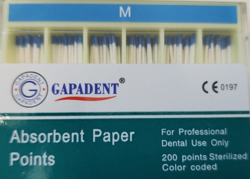 Absorbent Paper Points M Medium Accessory Box of 200 Gapadent Dental