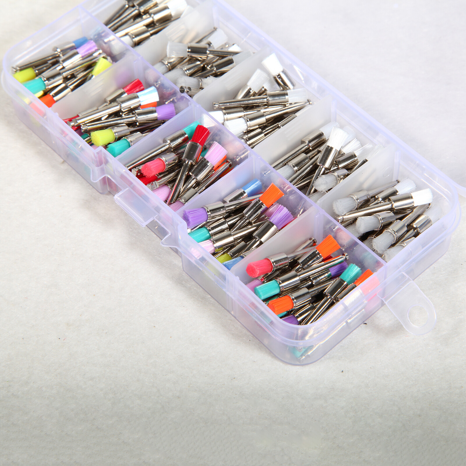 200pcs US Mixed Dental latch type prophy polishing brush flat tapered Brushes ty
