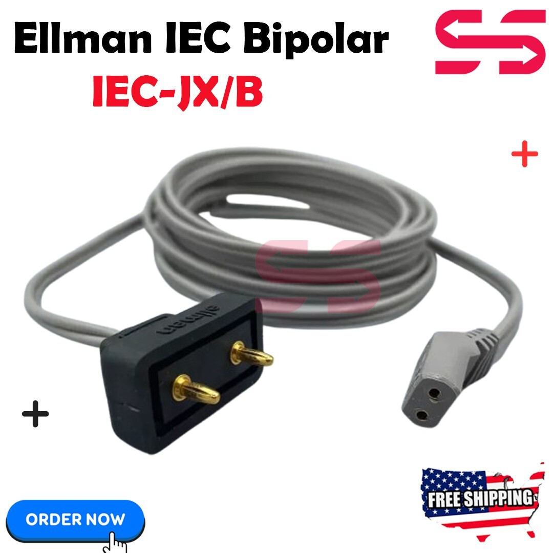 Ellman IEC-Bipolar Cord IEC-JX/B Silicone Wire Reusable CE – Fast Delivery