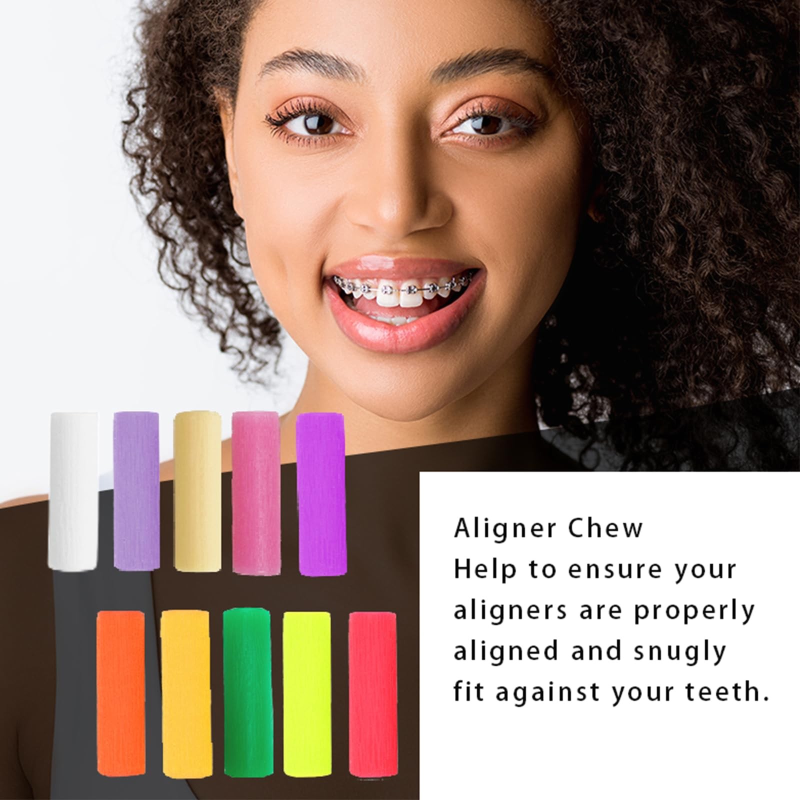 120PCS Aligner Chew,10 Mix Colors Chew for Invisalign 120PCS,