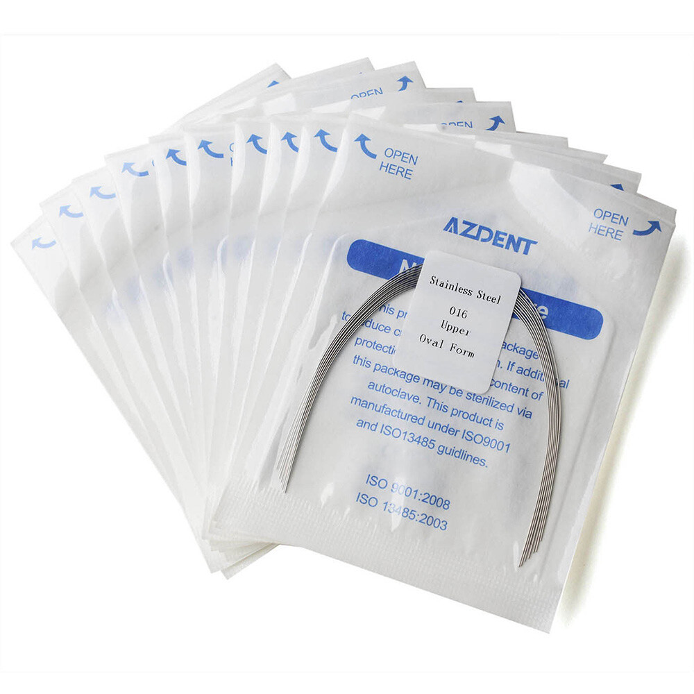 10pcs/Pack Dental Orthodontic Stainless Steel Oval Form Round Arch Wires AZDENT