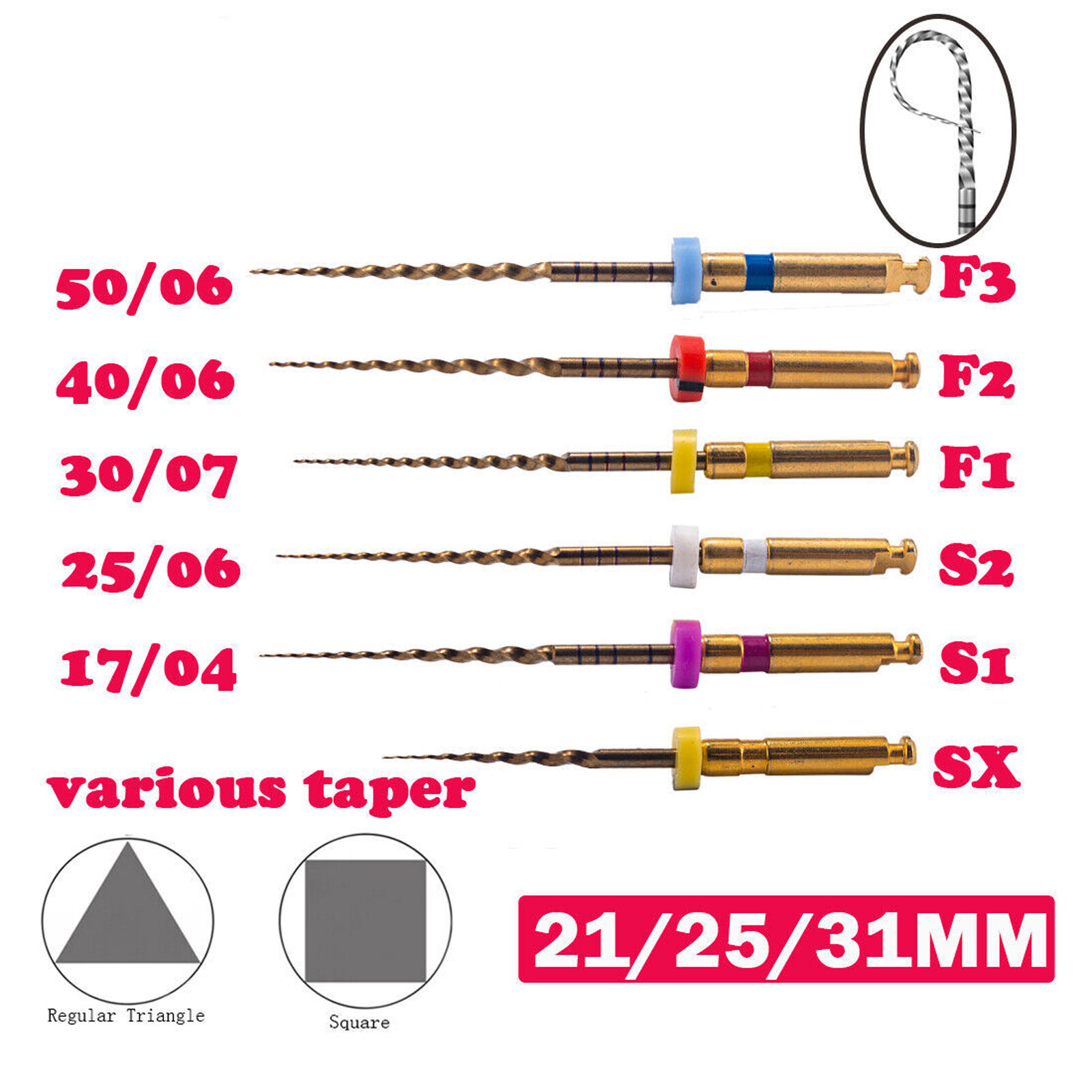 Dental Endodontic Rotary Files Endo Root Canal File X-Pro Gold Taper DMXDENT