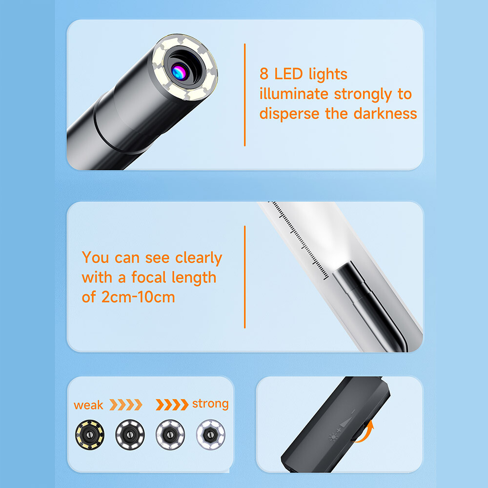 10M/5M/16.4ft Endoscope Borescope Snake Inspection Camera for Android iPhone 16