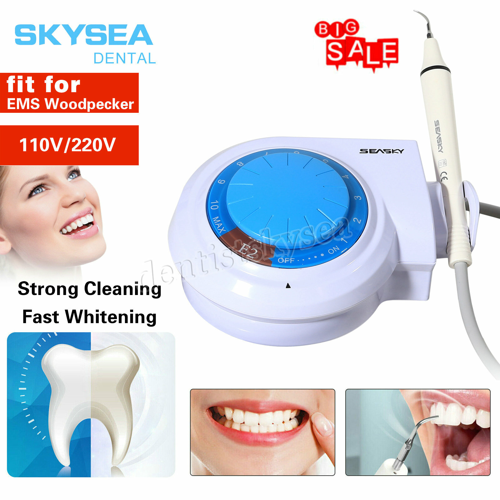 Dentist Ultrasonic Piezo Scaler w/ Handpiece 5*Tips fit EMS Cavitron FDA CN-Z