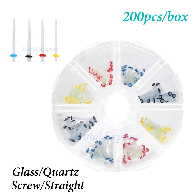 200Pcs/box Dental Fiber Post Glass Quartz Teeth Restorative 1.2 1.4 1.6 1.8mm
