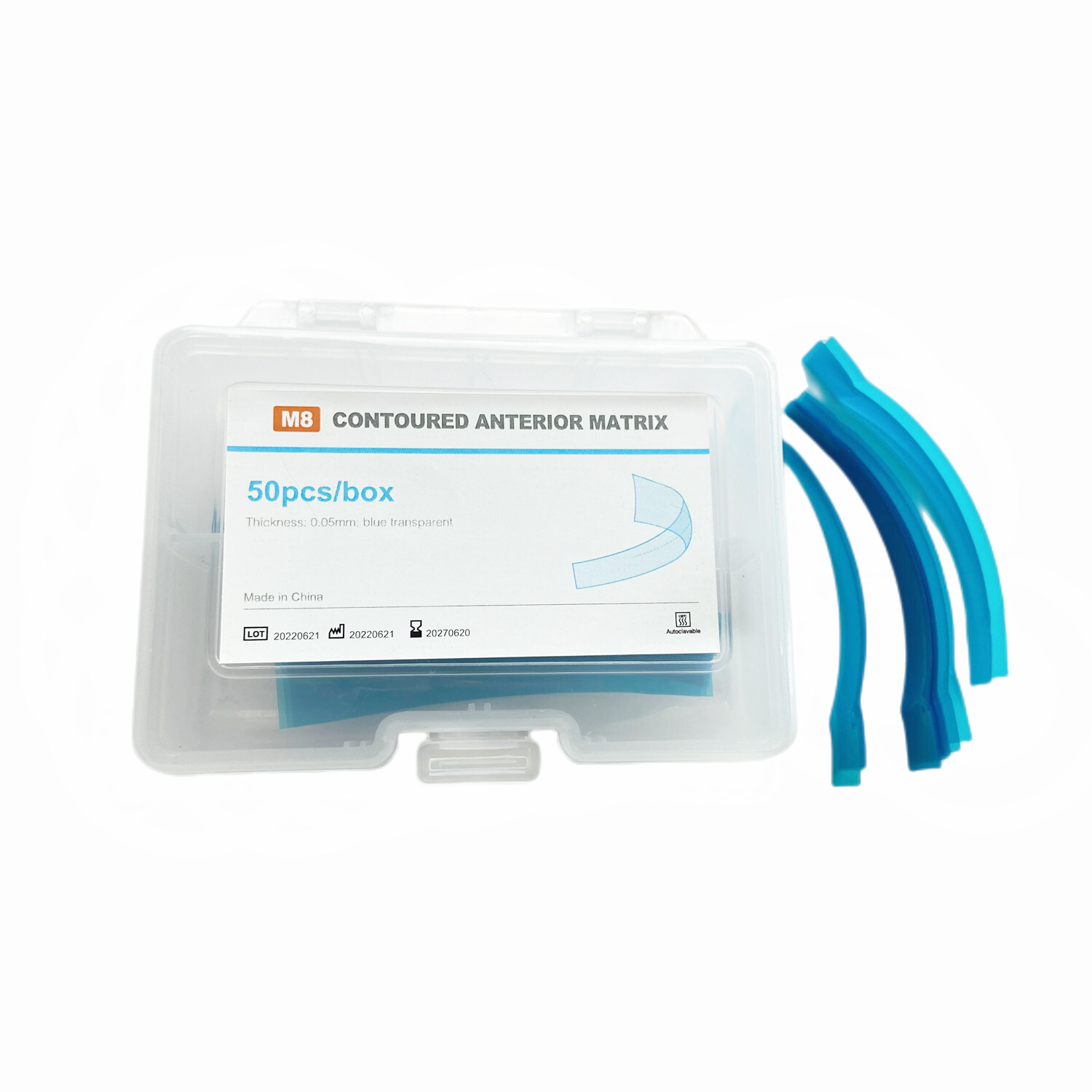 50Pcs/Box Dental Blue Strip Anterior Restoration Matrix Composite Resin Matrices