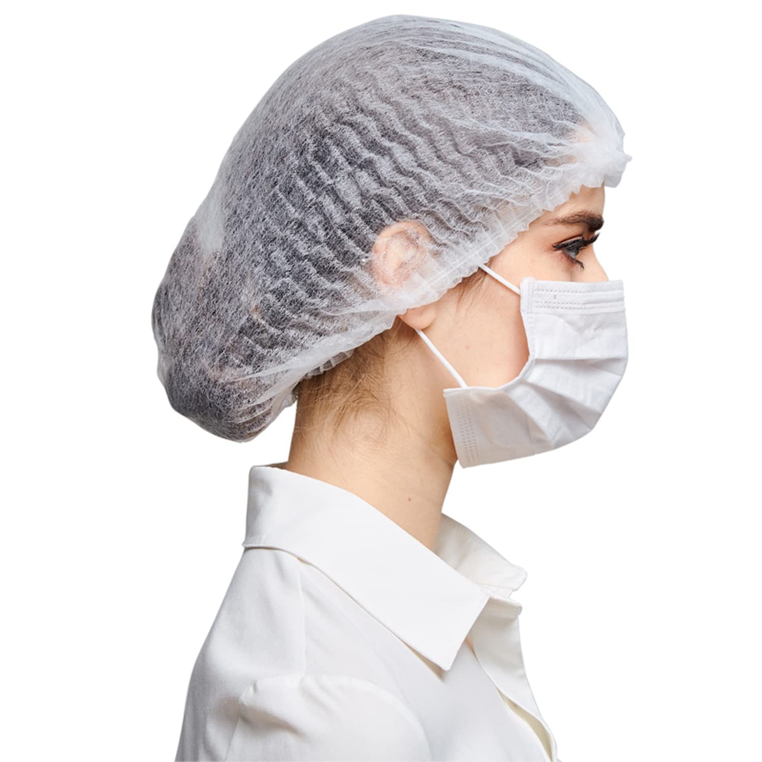 100-1000 Count Disposable Hair Net Non-Woven Head Bouffant Hair Cap 24″ White