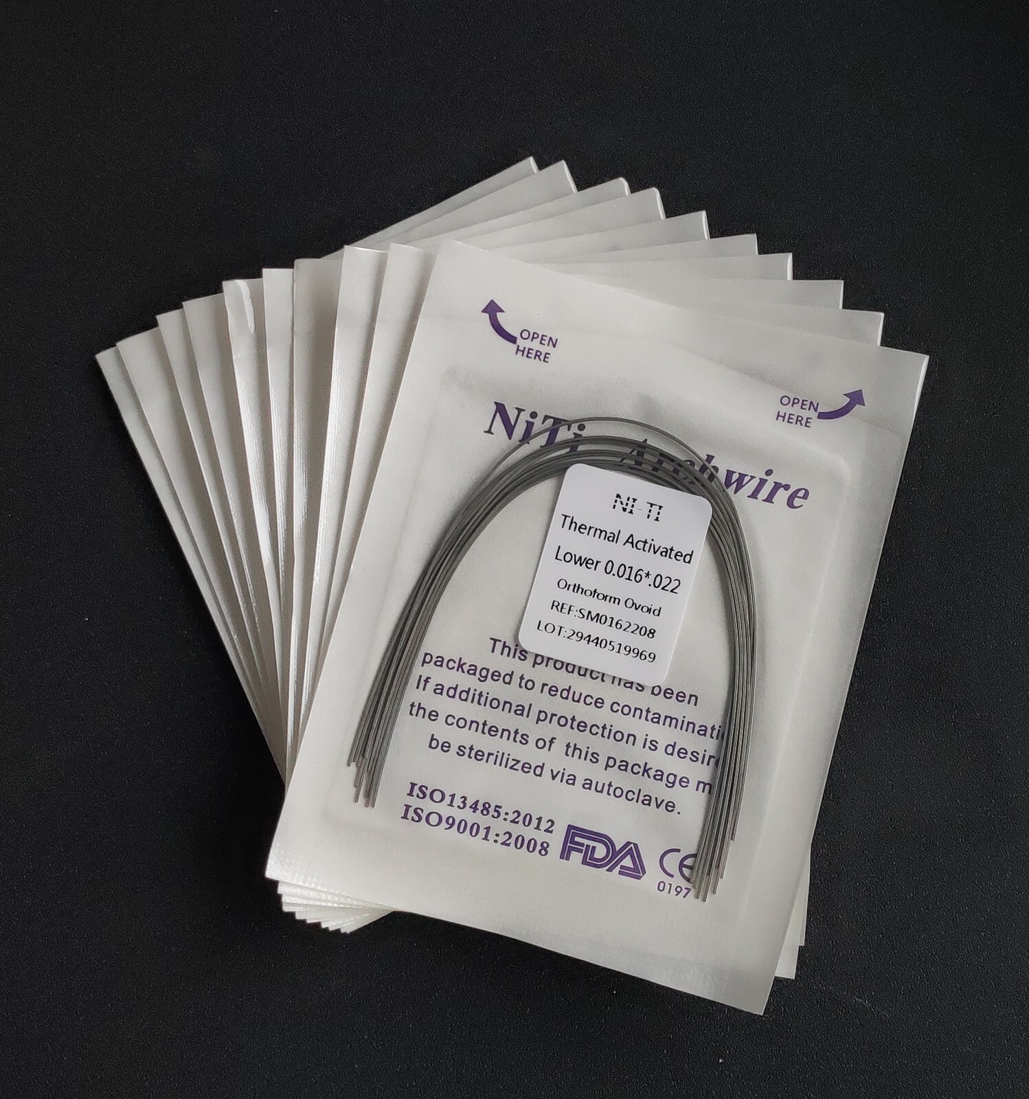 100Packs Dental Orthodontic Thermal Activated Niti Arch Wires Rectangular Nature