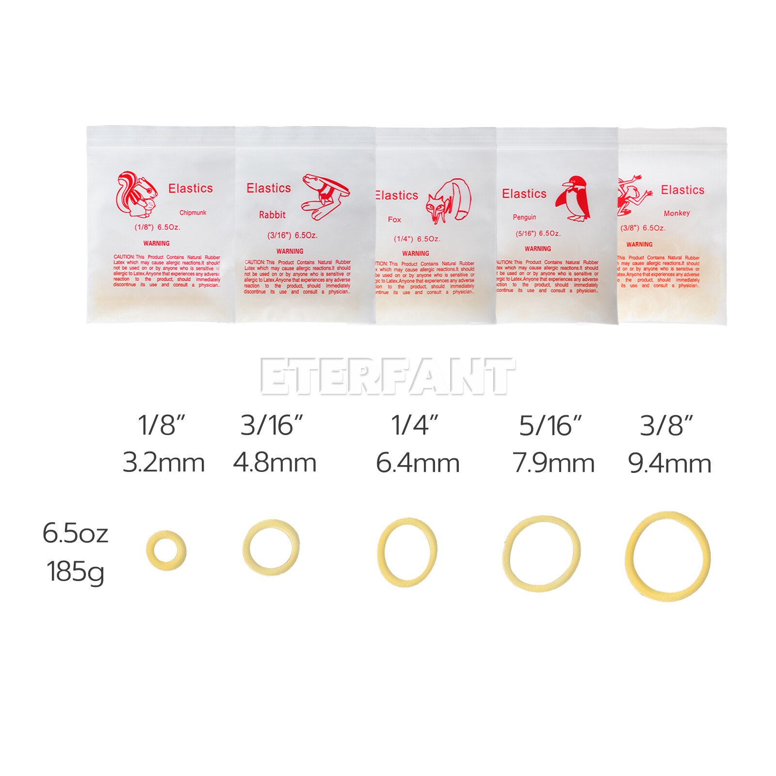 5000PCs ETERFANT Dental Orthodontic Elastics Rubber Bands Latex Braces 6.5oz