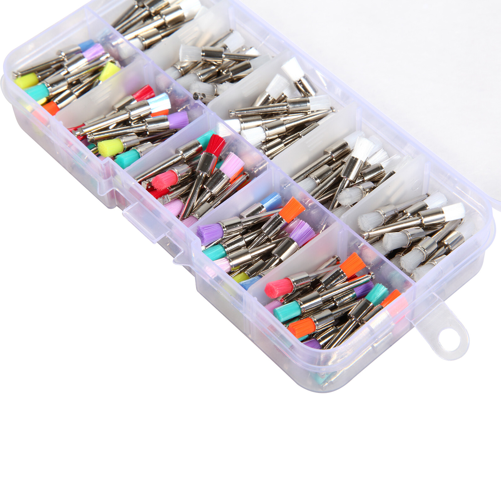 200pcs US Mixed Dental latch type prophy polishing brush flat tapered Brushes ty