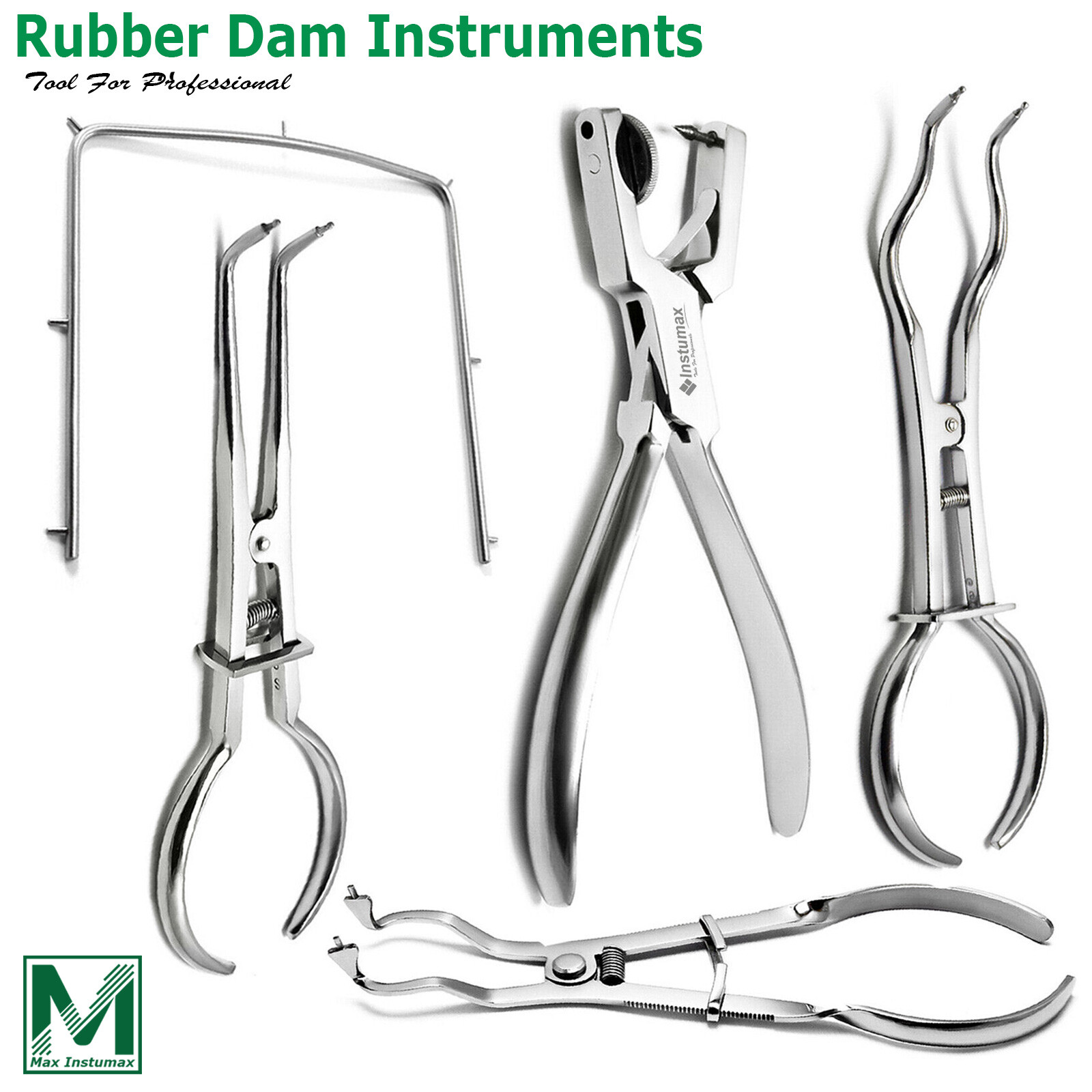 Dental Rubber Dam Endo Brinker Clamps Brewer Forceps Ivory Stoke Instruments Kit