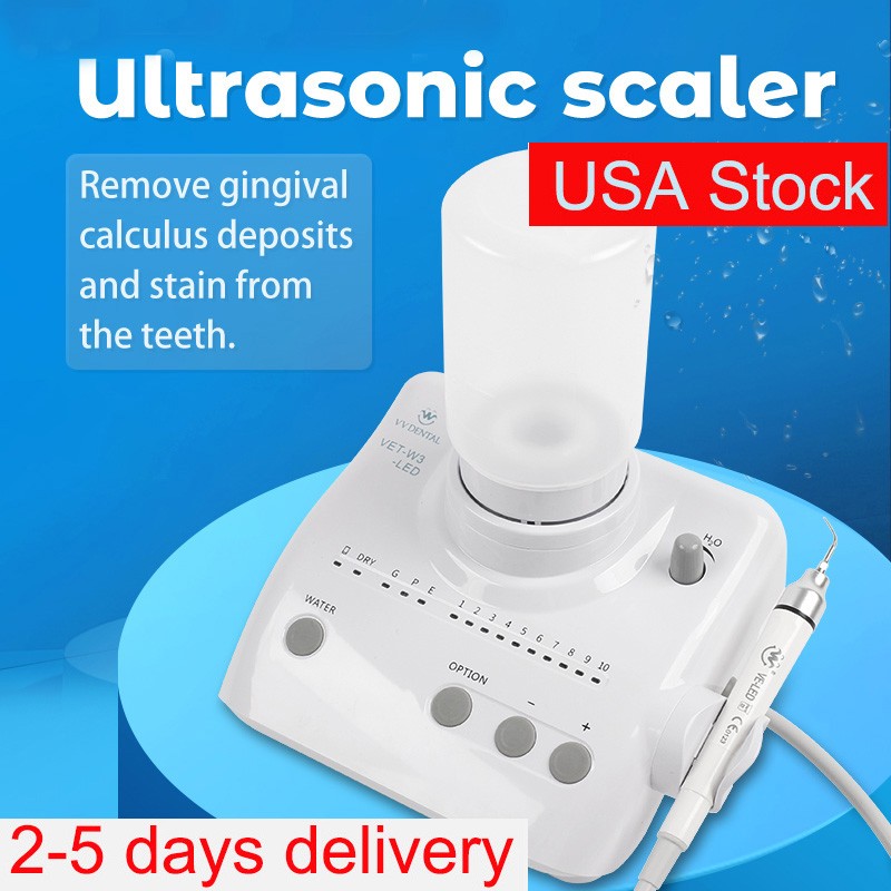 LED Handpiece Dental Ultrasonic Scaler+2* Water Bottle+5*tips Fit EMS Woodpecker