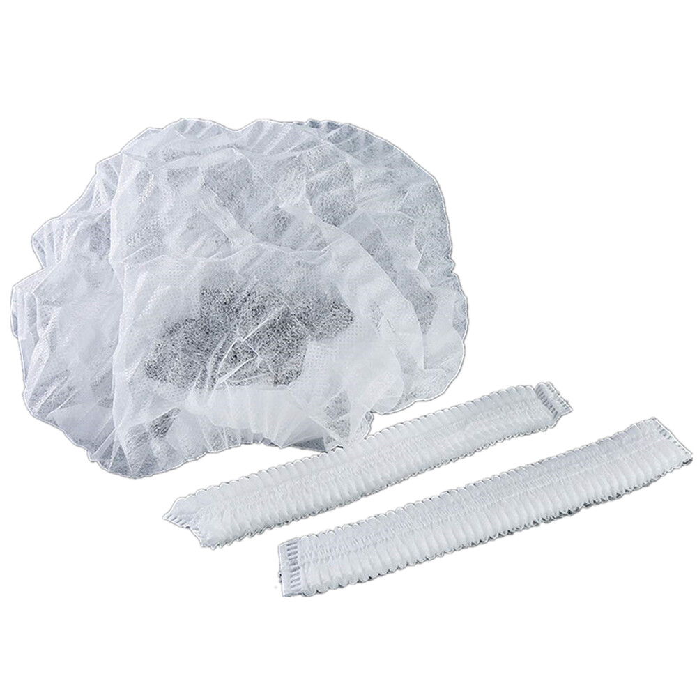 100-1000pcs Disposable Hair Net Non-Woven Head Bouffant Hair Cap 24″
