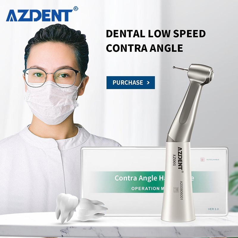 NSK Style Dental 1:1 Low Speed Handpiece Push Button Contra Angle AZDENT