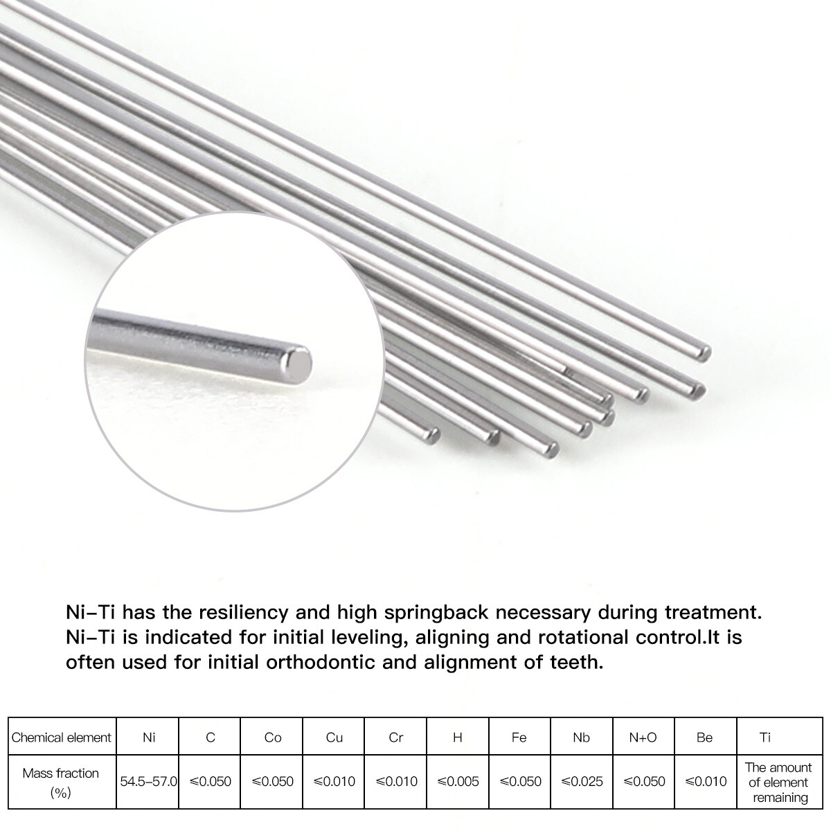 AZDENT Dental Orthodontic Metal Brackets Braces /Super Elastic Niti Arch Wires