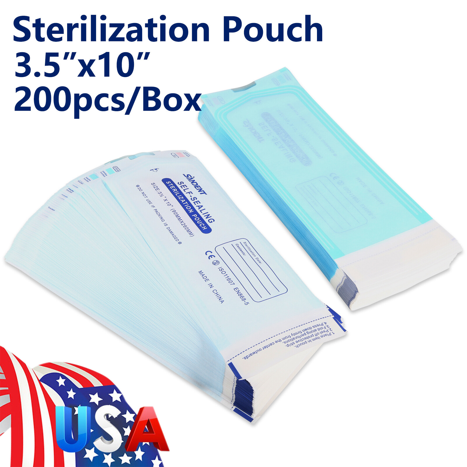 200-2000(1-10 boxes) Self Seal Sterilization Pouches,3.5″x10″,Dental Tattoo ns