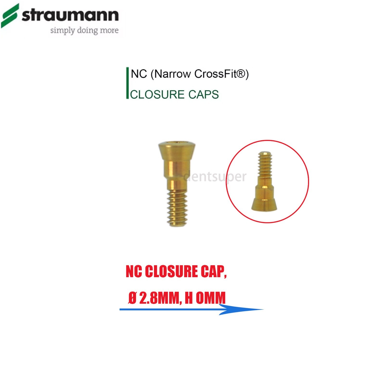 NC Healing Abutments & Closure Caps for Fit Straumann ITI BL/BLT NC Narrow Cross