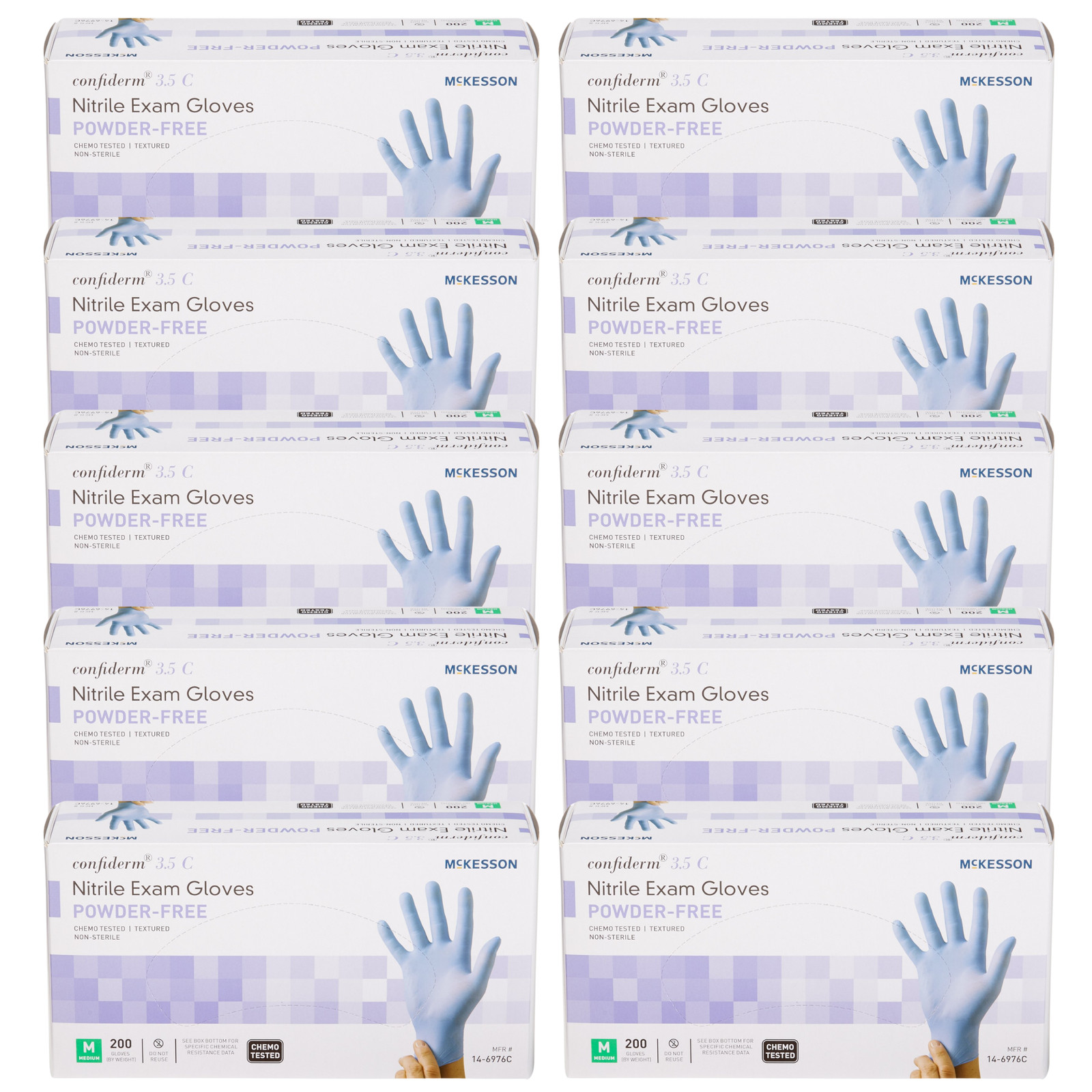 MEDIUM McKesson Confiderm 3.5C Nitrile Exam Gloves – CASE 10 BOXES OF 200 GLOVES