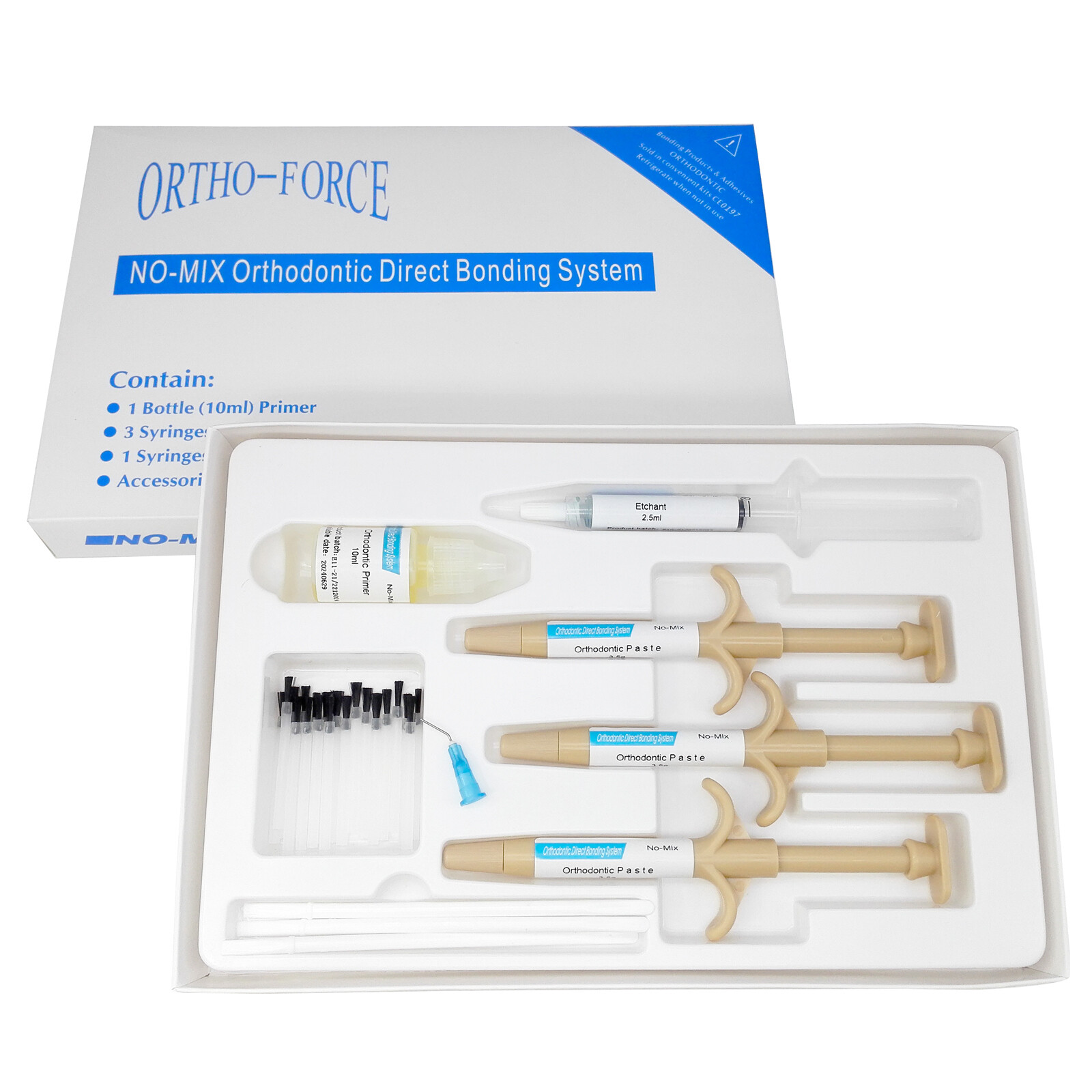 Dental Orthodontics Adhesive Kit /Mini/No-Mix /Light Cure/Blue Green Glue