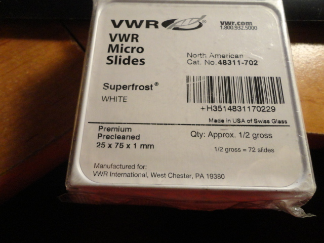 VWR MICRO SLIDES SUPERFROST WHITE 72 SLIDES 25X75X1MM 48311-702
