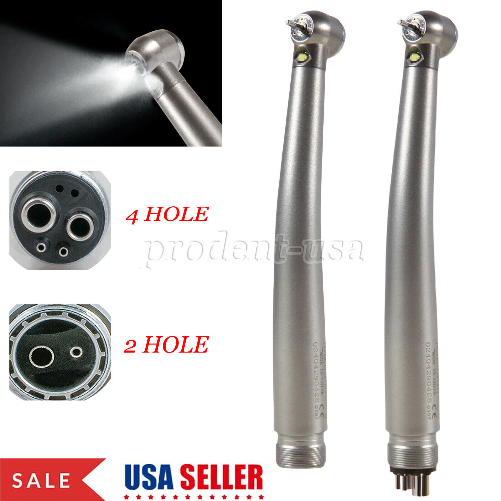 NSK Style Dental Fiber Optic LED E-generator high speed handpiece 2 Hole 4 Hole