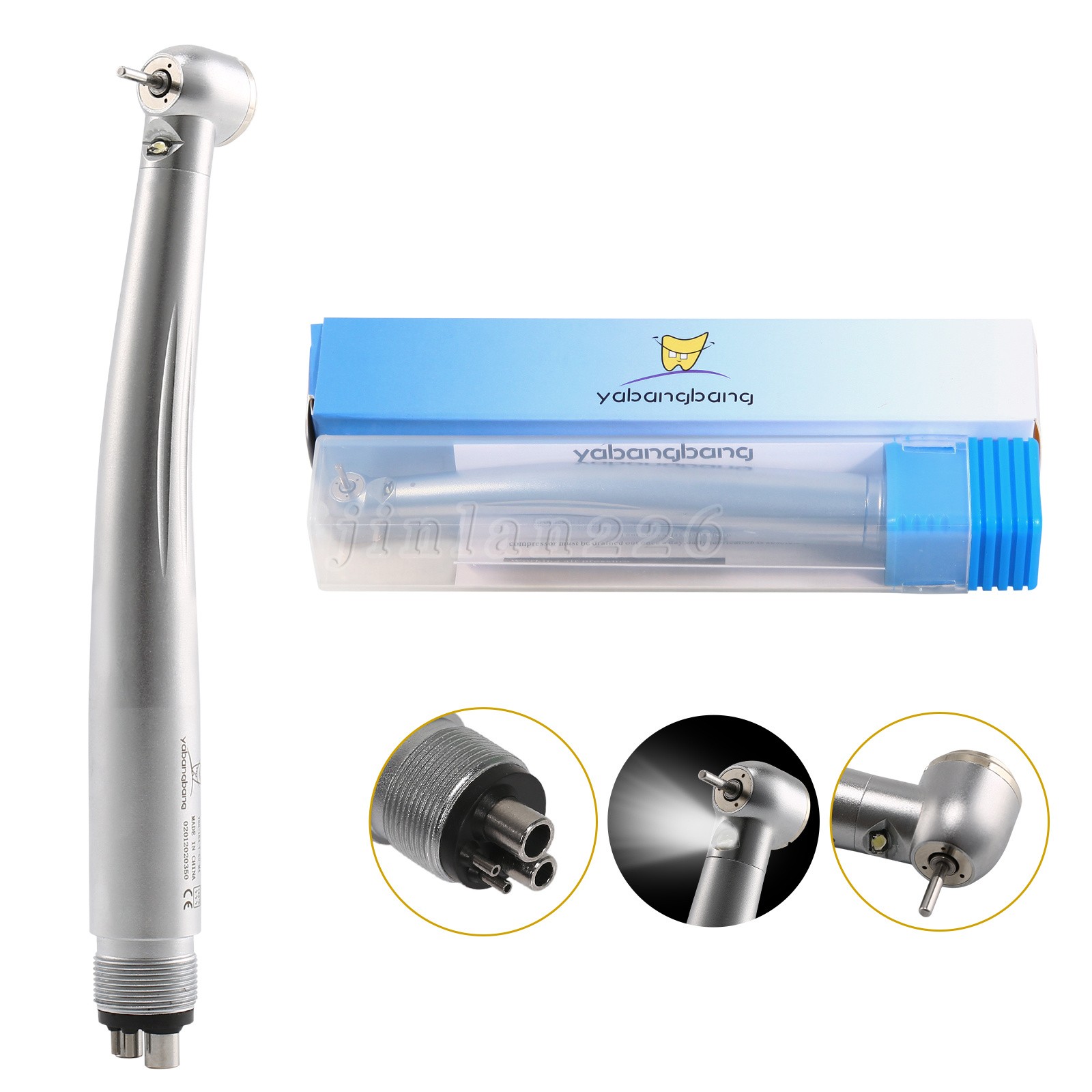 Yabangbang E-generator Dental LED Fiber Optic High Speed Handpiece 4 Holes YBM