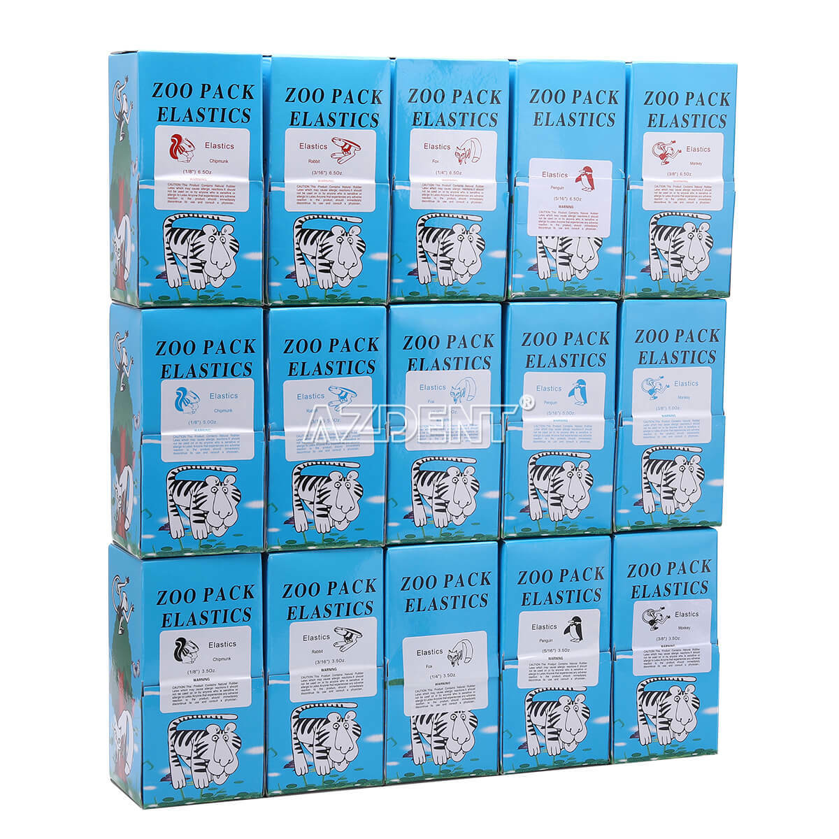 15 Sizes Dental Ortho Rubber Bands Elastics Latex Braces 3.5 /5.0 /6.5 OZ+ Tools