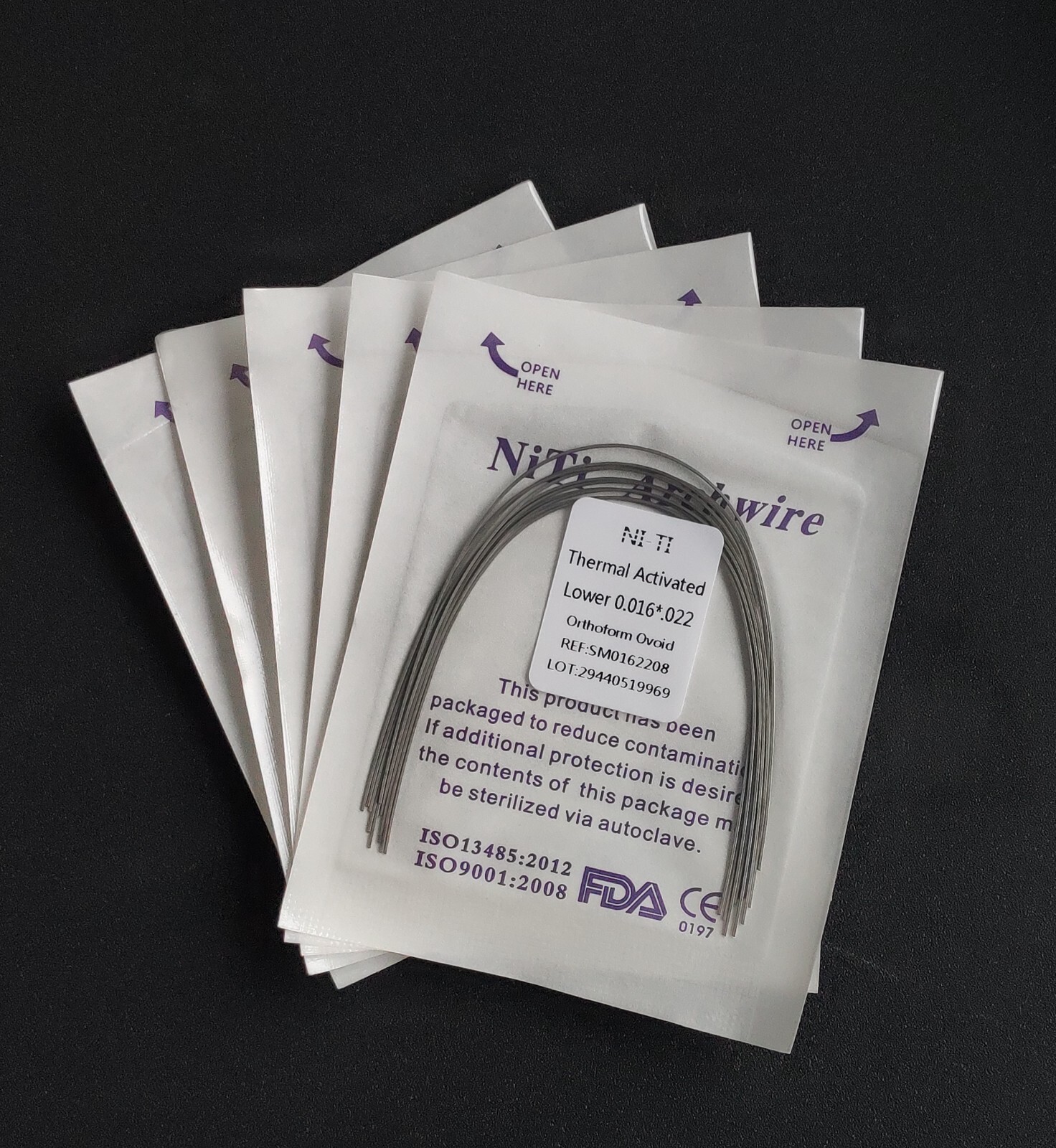100Packs Dental Orthodontic Thermal Activated Niti Arch Wires Rectangular Nature