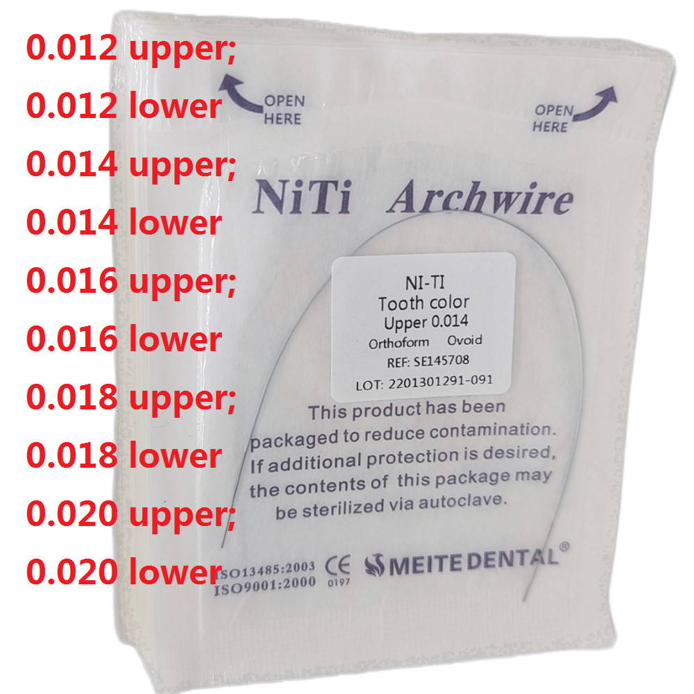 5 Packs Dental Ortho Super Elastic NiTi Round Arch Wires White Color Coated