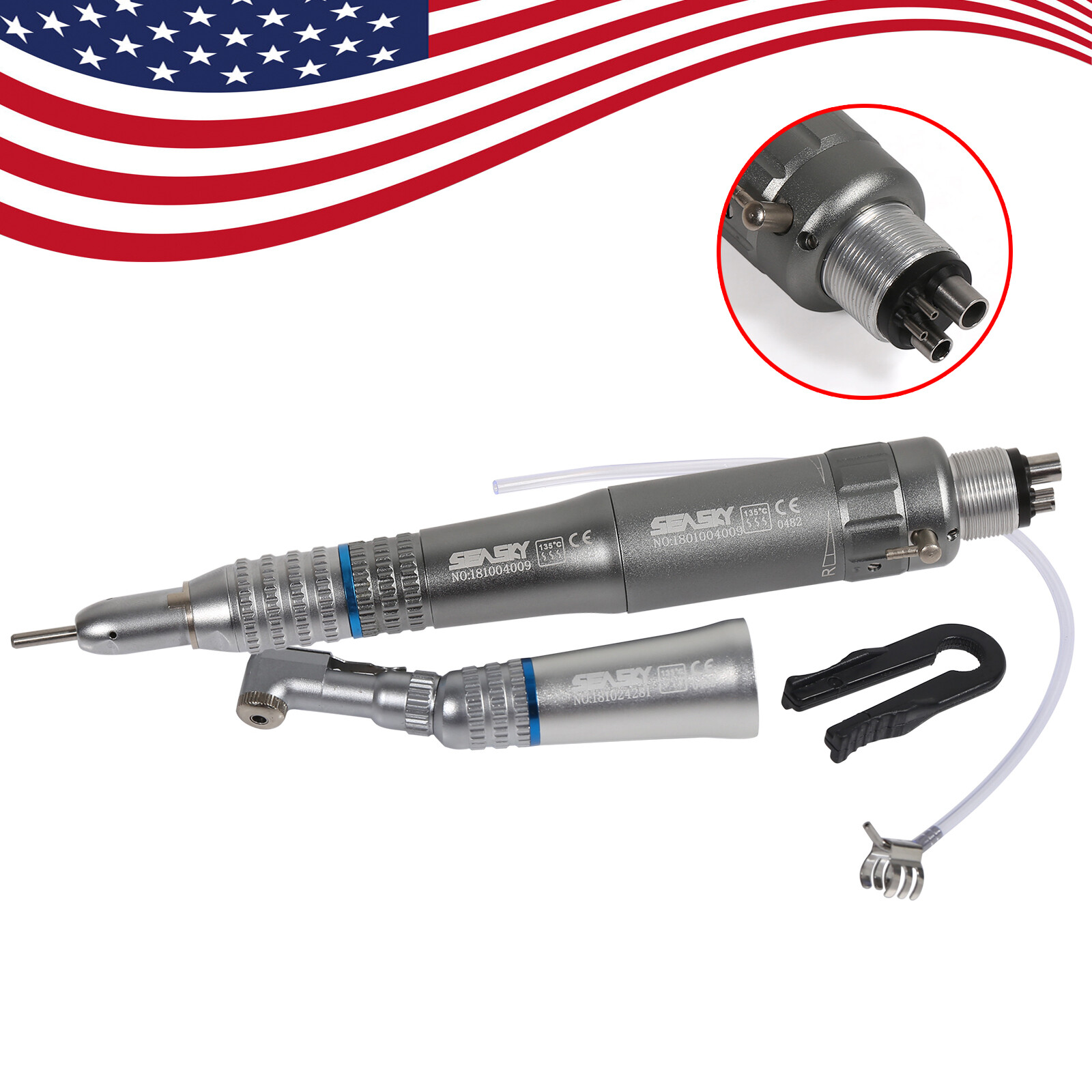 NSK Style Dental Slow Low Speed Handpiece Straight Contra Angle Air Motor 4/2H