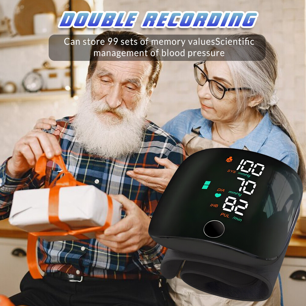 Digital Wrist Blood Pressure Monitor BP Machine Cuff LED/ LCD Heart Rate Tester
