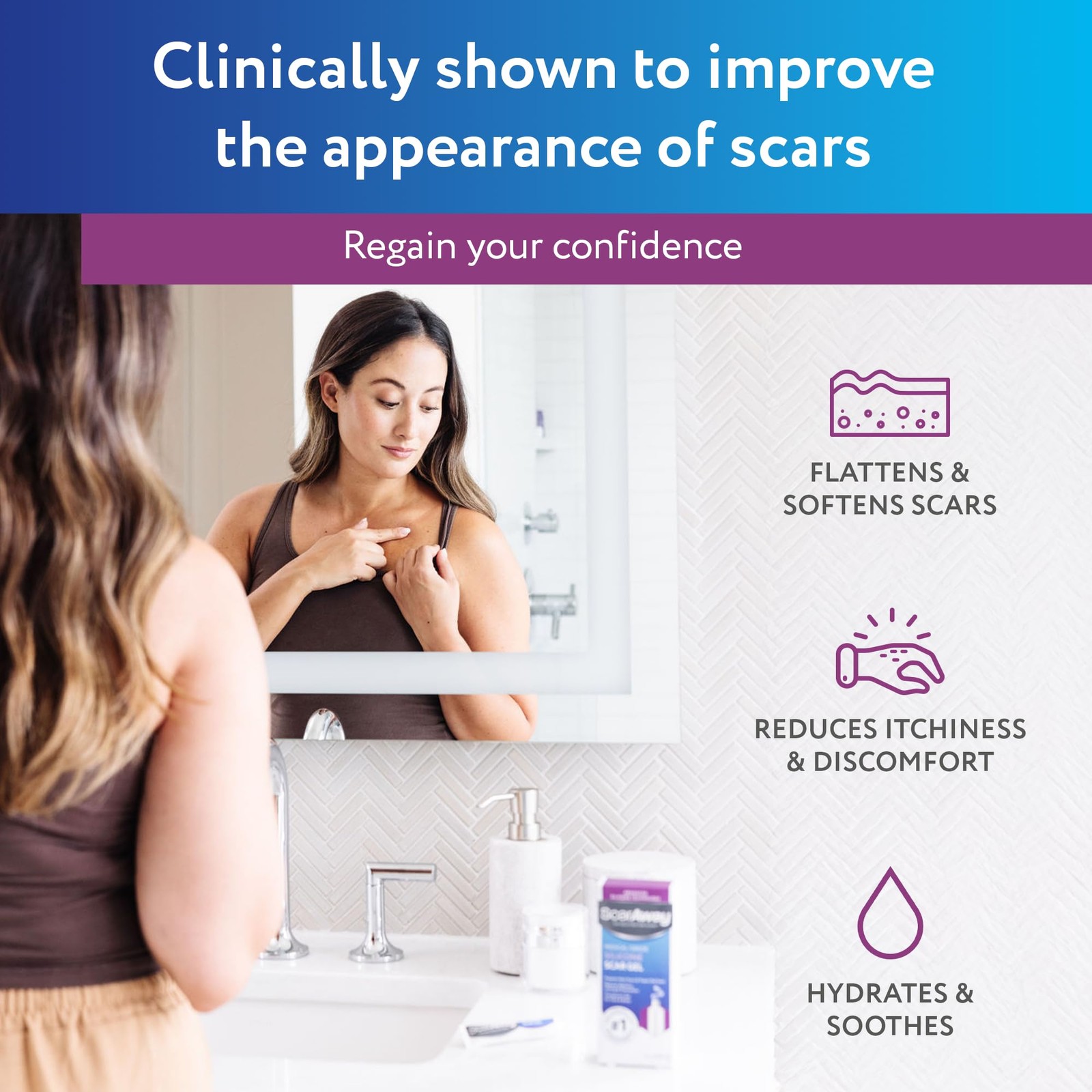 ScarAway Silicone Scar Gel – Injury, Burn, Surgery Scars – 10g (0.35 Oz)