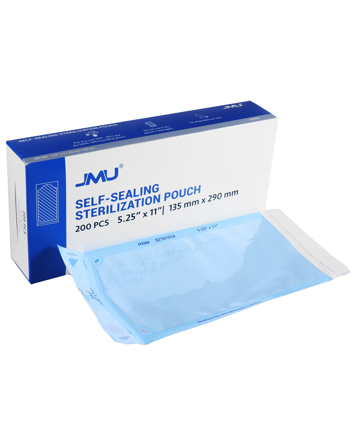 JMU Dental Self-Sealing Sterilization Pouches 2-1/4″x5″ 200pcs/Box for Autoclave