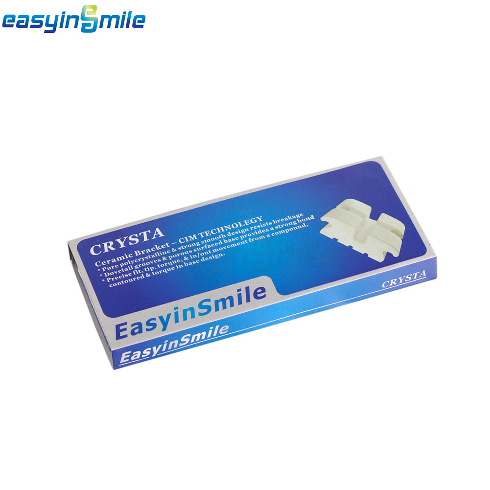 10Packs EASYINSMILE Dental Ceramic Brackets Clear Brace Roth 022 3 4 5W/hook