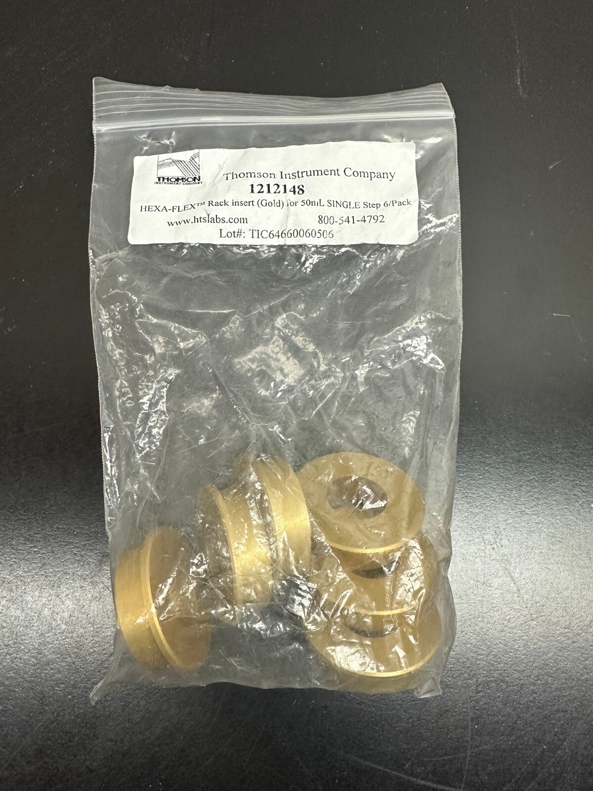 Thomson Instrument HTS Lab PN 1212148 HEXA-FLEX Rack Insert Gold 50uL Single Stp