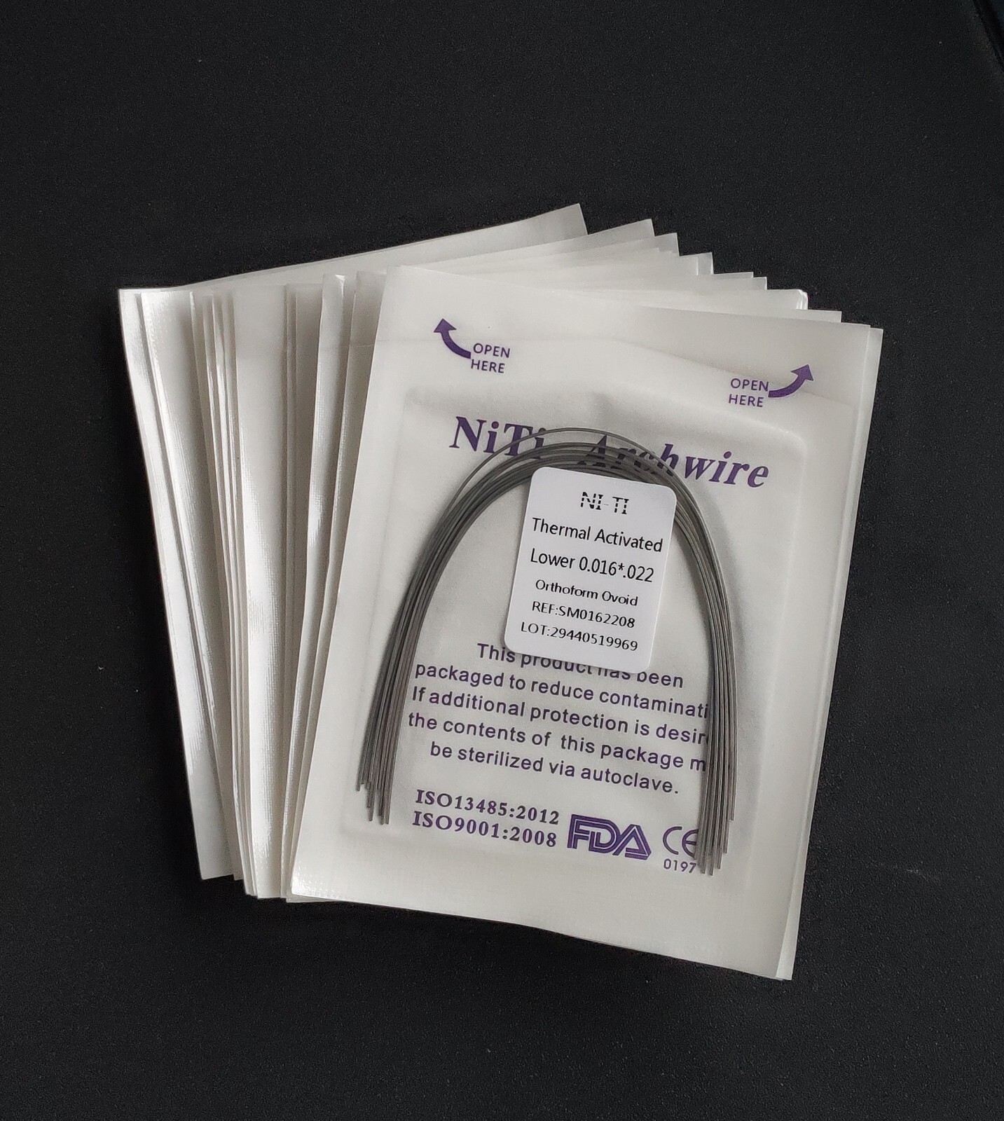 100Packs Dental Orthodontic Thermal Activated Niti Arch Wires Rectangular Nature