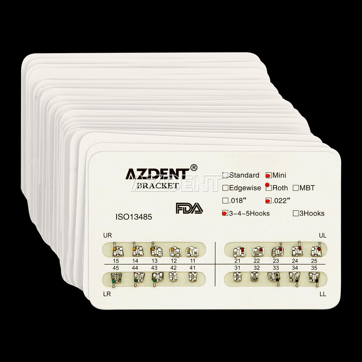 50X Dental Orthodontic Brackets Braces Mini Standard Roth MBT .018 .022 AZDENT