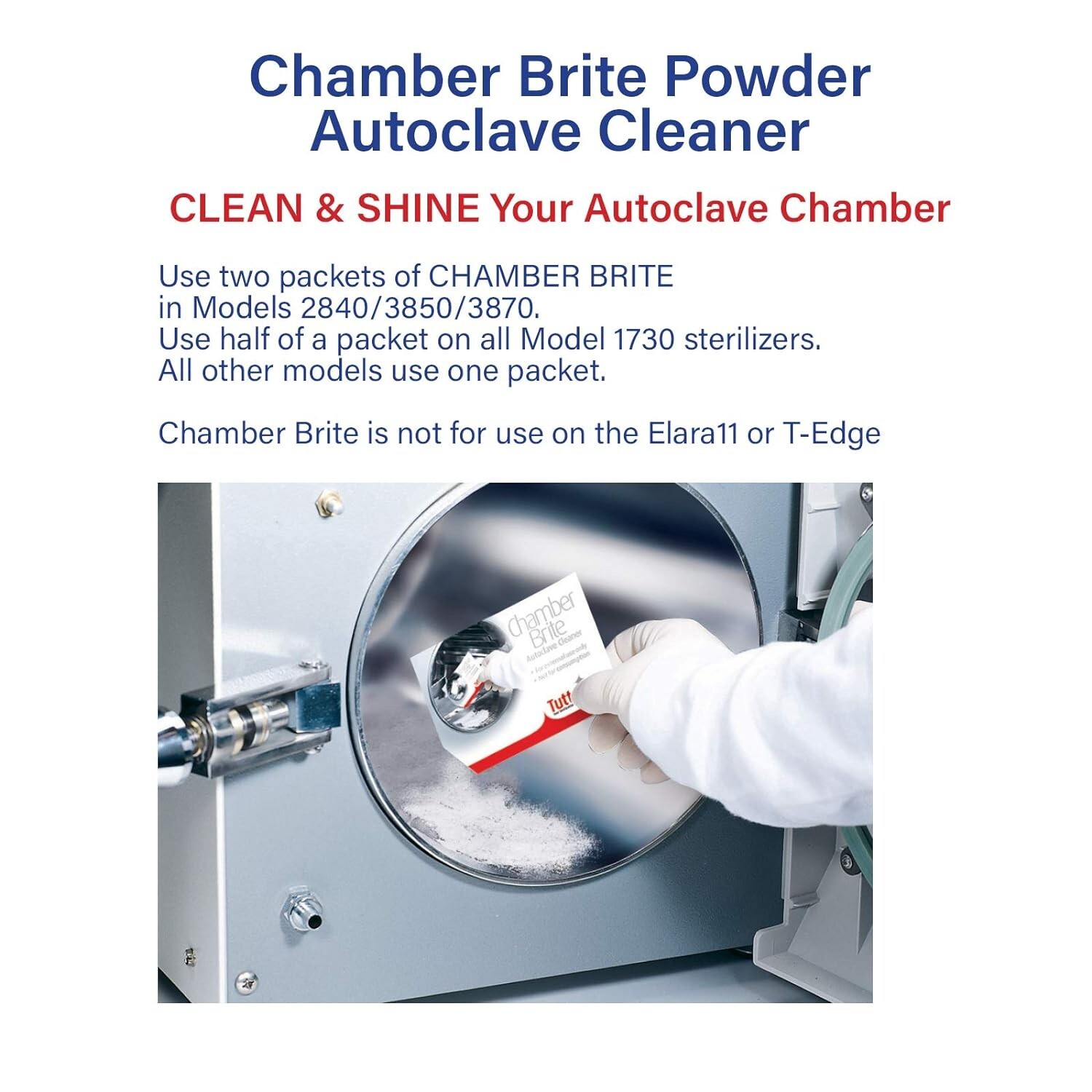 TUTTNAUER CHAMBER BRITE POWDER AUTOCLAVE CLEANER (1 BOX – PACK OF 10)